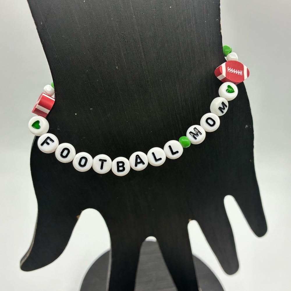 Football Mom Beaded Stretch Bracelet